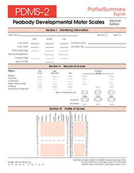 PDMS-2 Profile/Summary Forms (25) M. Rhonda Folio, Rebecca R. Fewell