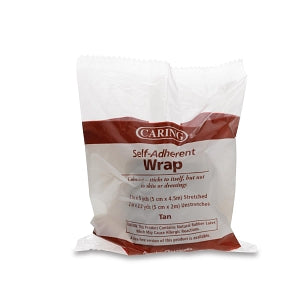Medline Nonsterile Self-Adherent Cohesive Latex Wraps - Nonsterile Cohesive Latex Bandage, Tan, 2" x 5 yd. (5.1 cm x 4.6 m) - PRM086002