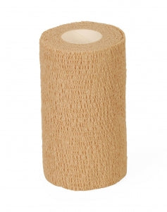 Medline Nonsterile Self-Adherent Cohesive Wraps - Nonsterile Cohesive Bandage, Tan, 6" x 5 yd. (15.2 cm x 4.6 m) - PRM088006