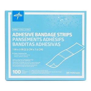 Medline Sheer-Gard Plastic Adhesive Bandages - Plastic Adhesive Bandage, 1" x 3" - PRM25600