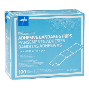 Medline Sheer-Gard Plastic Adhesive Bandages - Plastic Adhesive Bandage, 1" x 3" - PRM25600