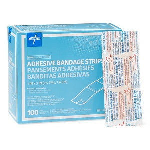 Medline Sheer-Gard Plastic Adhesive Bandages - Plastic Adhesive Bandage, 1" x 3" - PRM25600