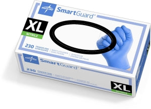 Medline SmartGuard Powder-Free Nitrile Exam Gloves - SmartGuard Powder-Free Nitrile Exam Gloves, Size XL - SF314