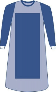 Medline Non-Sterile Poly-Reinforced Eclipse Gowns - Poly Gown with Breathable Sleeves, Size XL - SPT-2208CS