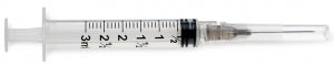 Medline Medline Standard Hypodermic Syringes with Needle - Luer-Lock Syringe with 22G x 1" Hypodermic Needle, 3 mL - SYR103225