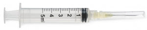 Medline Medline Standard Hypodermic Syringes with Needle - Luer-Lock Syringe with 20G x 1" Hypodermic Needle, 5 mL - SYR105205
