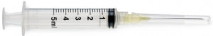 Medline Medline Standard Hypodermic Syringes with Needle - Luer-Lock Syringe with 20G x 1.5" Hypodermic Needle, 5 mL - SYR105207