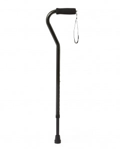 Medline Offset Handle Fashion Canes - Aluminum Offset Handle Fashion Cane, Black - TAA86420