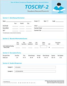 TOSCRF-2: Student Record Forms A (100) Donald D. Hammill, J. Lee Wiederholt, Elizabeth A. Allen