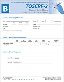 TOSCRF-2: Student Record Forms B (100) Donald D. Hammill, J. Lee Wiederholt, Elizabeth A. Allen