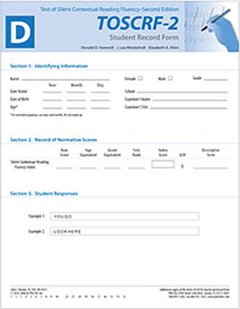 TOSCRF-2: Student Record Forms D (25) Donald D. Hammill, J. Lee Wiederholt, Elizabeth A. Allen