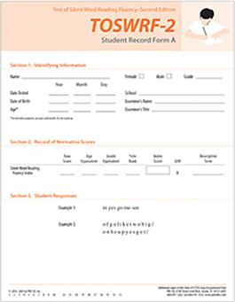 TOSWRF-2: Student Record Forms A (25) Nancy Mather, Donald D. Hammill, Elizabeth A. Allen, Rhia Roberts