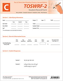 TOSWRF-2: Student Record Forms C (50) Nancy Mather, Donald D. Hammill, Elizabeth A. Allen, Rhia Roberts