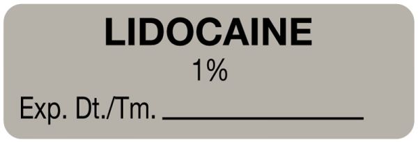 Medical Use Labels - Anesthesia Label, Lidocaine 1%, 1-1/2