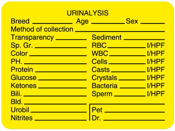 Lab Use Only Label Medical Use Labels - Laboratory Urinalysis Label, 2-3/8