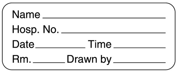 Medical Use Labels - Blood Identification Label, 2-1/4