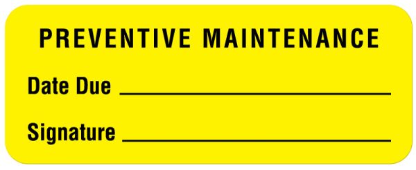 Medical Use Labels - Preventive Maintenance Label, 2-1/4