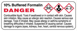 Medical Use Labels - 10% Buffered Formalin, 3" x 1-1/8"