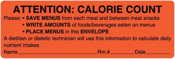Medical Use Labels - Calorie Count Labels, 6