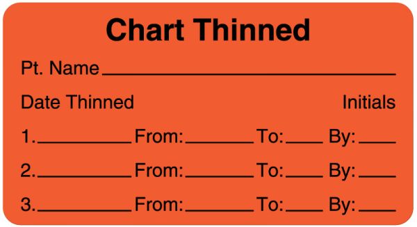 Medical Use Labels - Chart Thinned Label, 3