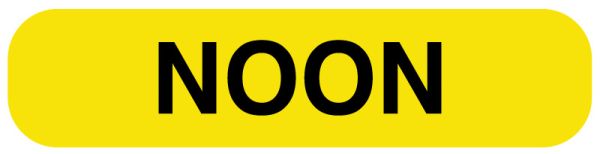 Noon Label Medical Use Labels - NOON, Medication Instruction Label, 1-5/8