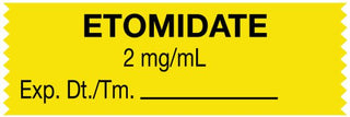 Medical Use Labels - Anesthesia Tape, Etomidate 2 mg/mL, 1-1/2" x 1/2"