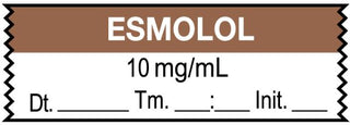 Medical Use Labels - Anesthesia Tape, Esmolol 10 mg/mL,, Date Time Initial, 1-1/2" x 1/2"