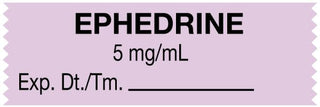 Medical Use Labels - Anesthesia Tape, Ephedrine 5 mg/mL, 1-1/2" x 1/2"