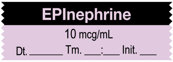 Medical Use Labels - Anesthesia Tape, EPInephrine 10 mcg/mL DTI 1-1/2 ...