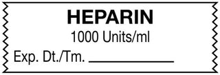 Medical Use Labels - Anesthesia Tape, Heparin 1000 Units/mL, 1-1/2" x 1/2"