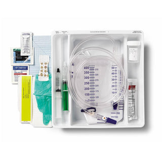  Buddy the Brave Total 1-Layer Add-A-Cath Trays with 400 mL Urine Meter with 2, 500 mL Drain Bag, Pre-Filled Syringe with 10 mL Sterile Water, Peri Wipe