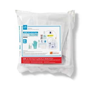 Medline 100% Silicone 1-Layer Foley Catheter Tray with Drain Bag - Total One-Layer Tray with Drain Bag, 100% Silicone Foley Catheter, 16 Fr, 10 mL, Peri Wipe, Vented Tubing - URO170716Q