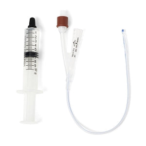 Medline Pediatric SelectSilicone Foley Catheter Kits - Foley Catheter, 100% Silicone with 5 mL Pre-filled Sterile Water Syringe, 8 Fr, 3 mL, 2-Way - URO2S0803K