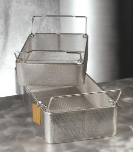 Medline Wire Mesh Instrument Sterilization Trays - Stainless Steel Wire Mesh Sterilization Tray, 3/4 Size, 15.75" x 9.5" x 4" - WGN43P100