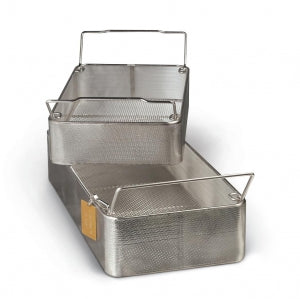 Medline Wire Mesh Instrument Sterilization Trays - Stainless Steel Wire Mesh Sterilization Tray, 3/4 Size, 15.75" x 9.5" x 4" - WGN43P100