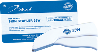 DeRoyal Wound Stapler Deluxe Squeeze Handle Stainless Steel Staples 4.0 mm Staples