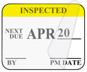 Medical Use Labels - Monthly Self-Laminating Inspection Labels