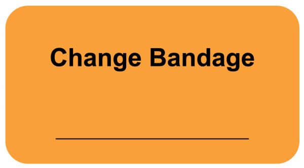 Part Change Label Medical Use Labels - CHANGE BANDAGE Patient Care Label, 1-5/8