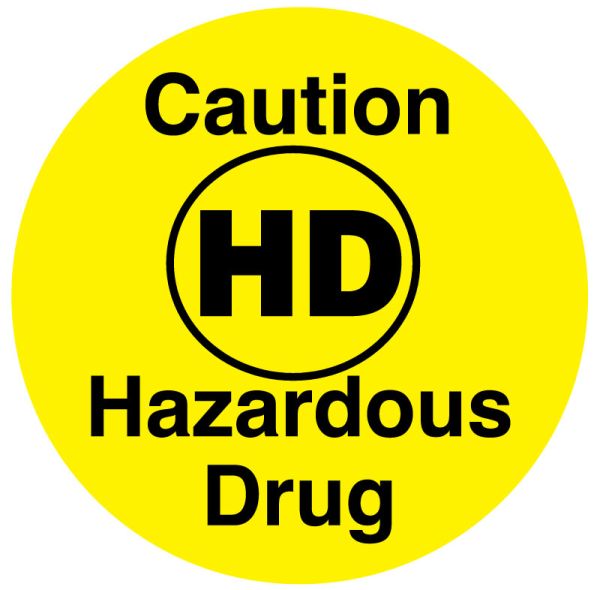 Medical Use Labels - HD Hazardous Drug Warning Label, 3/4