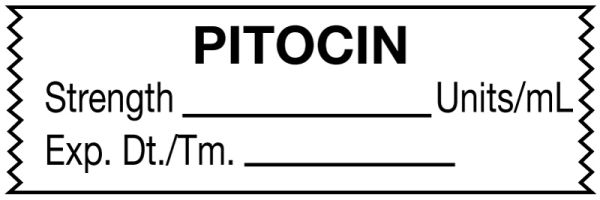 Medical Use Labels - Anesthesia Tape, Pitocin units/mL, 1-1/2" x 1/2 ...